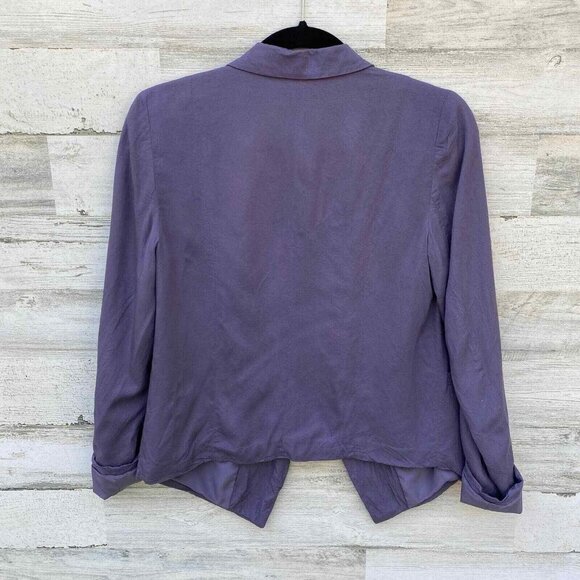 Frenchi Open Front Blazer Cardigan Womens Small Lavender Lightweight Rayon - Picture 4 of 5